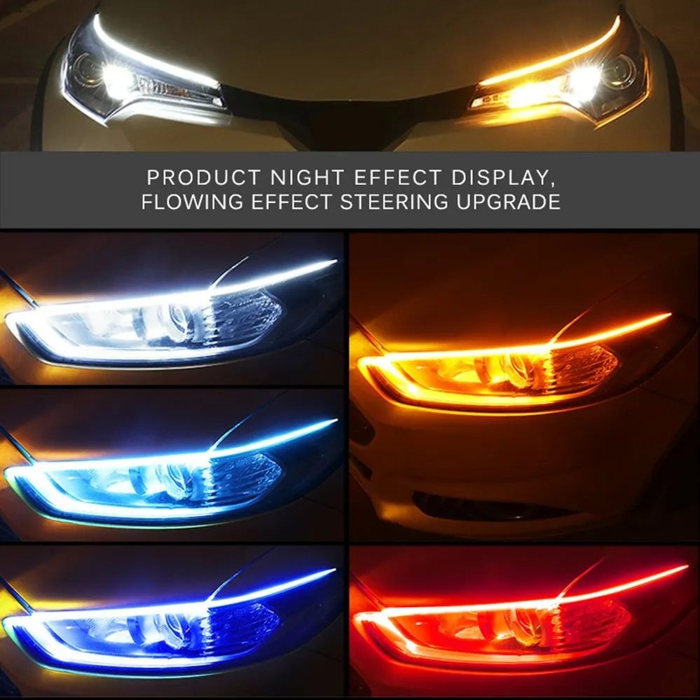Car Led Strip 12V Waterproof - Lampu depan mobil, 2 buah DRL