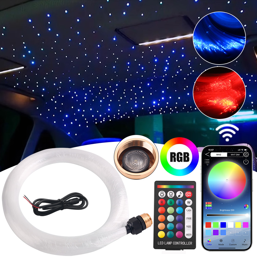 Car Roof Star Light Fiber Optic - Lampu langit berbintang RGBW 16W, untuk