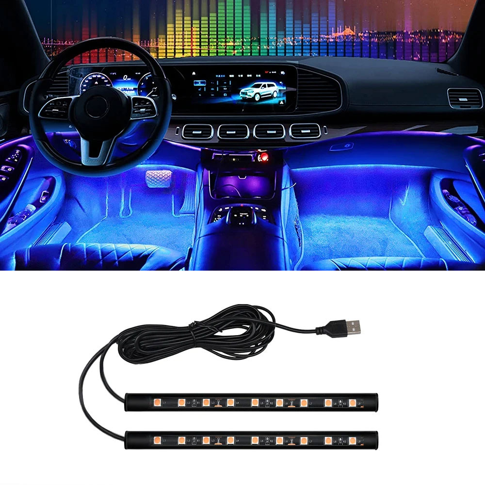 Car Interior Neon Light Usb - Lampu Neon Mobil Lampu Kaki LED