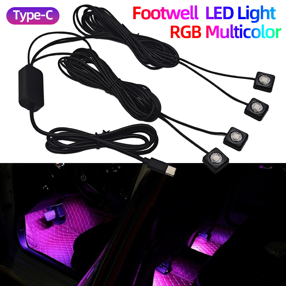 Car Footwell Light Rgb Bluetooth - Lampu Mobil Tipe C untuk di