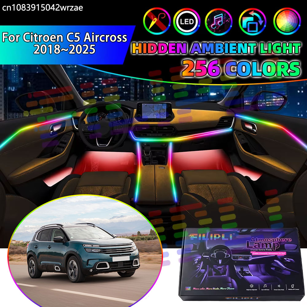 Car Interior Led Strip App Control - Untuk Citroen C5 Aircross 2018~2025 MK1