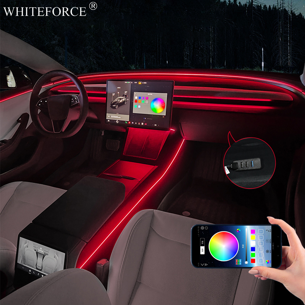 Car Ambient Light Kit With Remote - Lampu Suasana Interior LED RGB Streamer