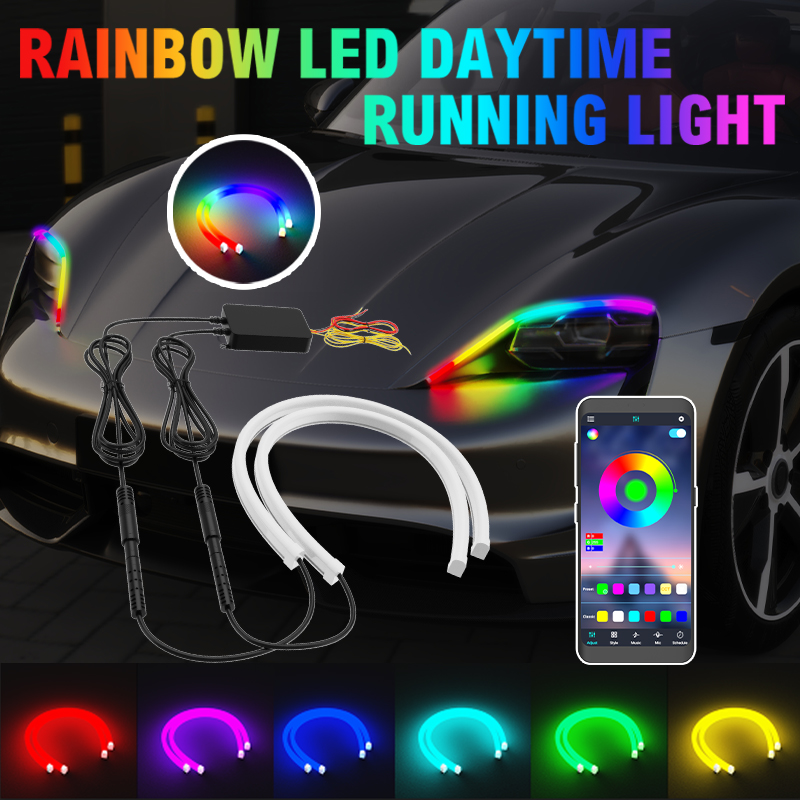 Car Led Strip 12V Waterproof - 2PCS Lampu LED DRL Mobil 30/45/60cm,