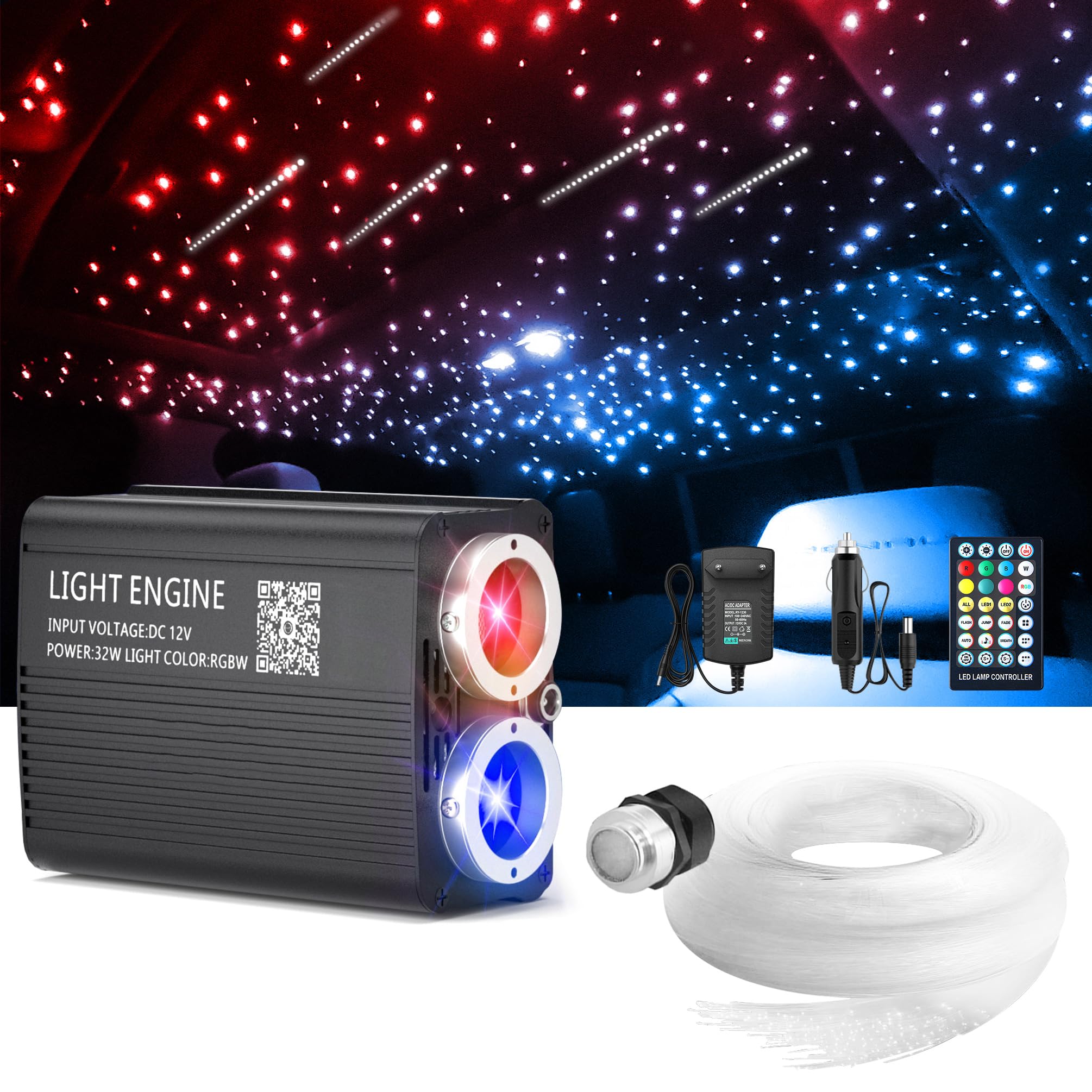 Car Roof Star Light Fiber Optic - Kit Lampu Langit-langit Mobil 32W RGB