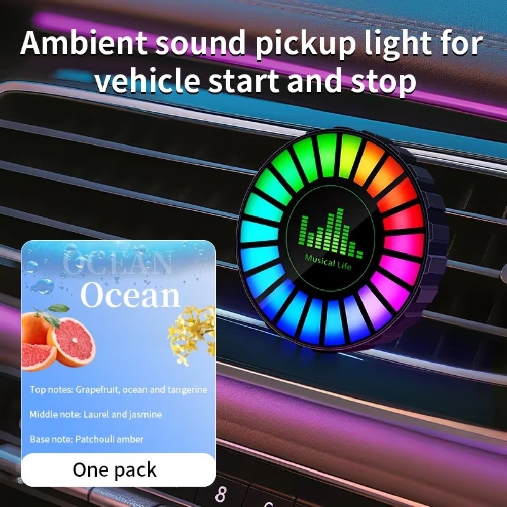 Car Ambient Light Sound Activated - Lampu Aromaterapi Mobil Isi Ulang, Lampu