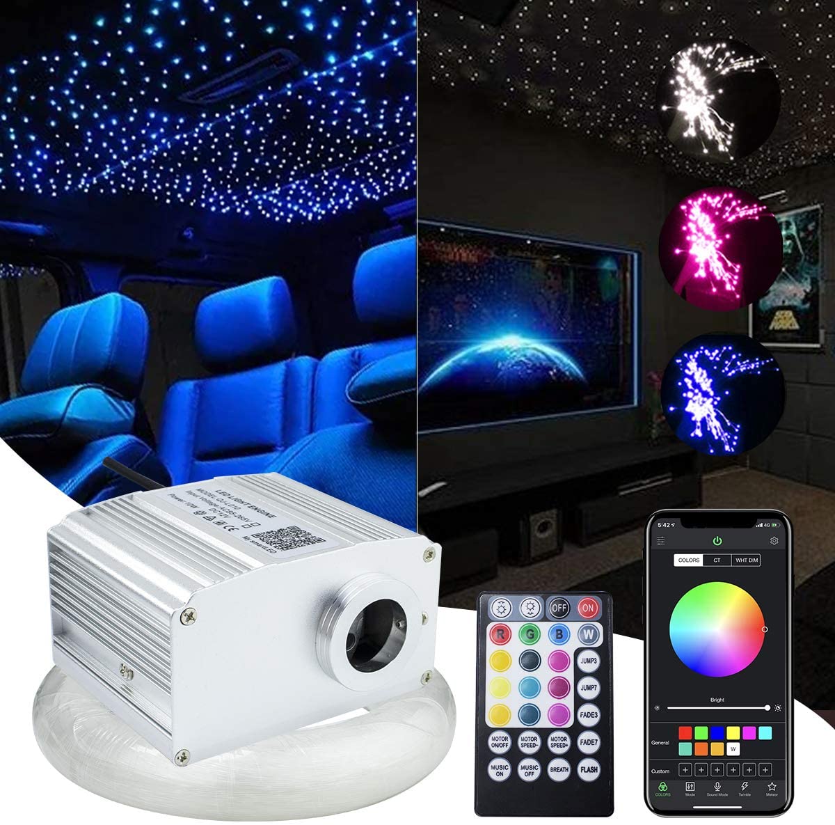 Car Roof Star Light Fiber Optic - Lampu Langit-langit Serat Optik 10W dengan