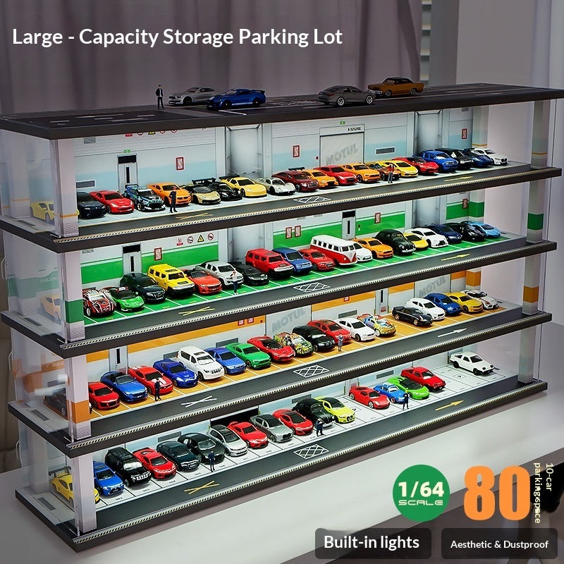 Car Ambient Lighting 18 In 1 - Model Garasi Parkir Skala 1:64 dengan