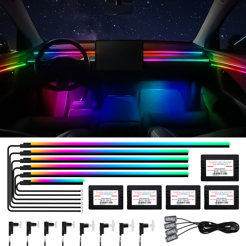 Car Ambient Light Door Panel Acrylic - Lampu Interior Mobil Led Serat Optik