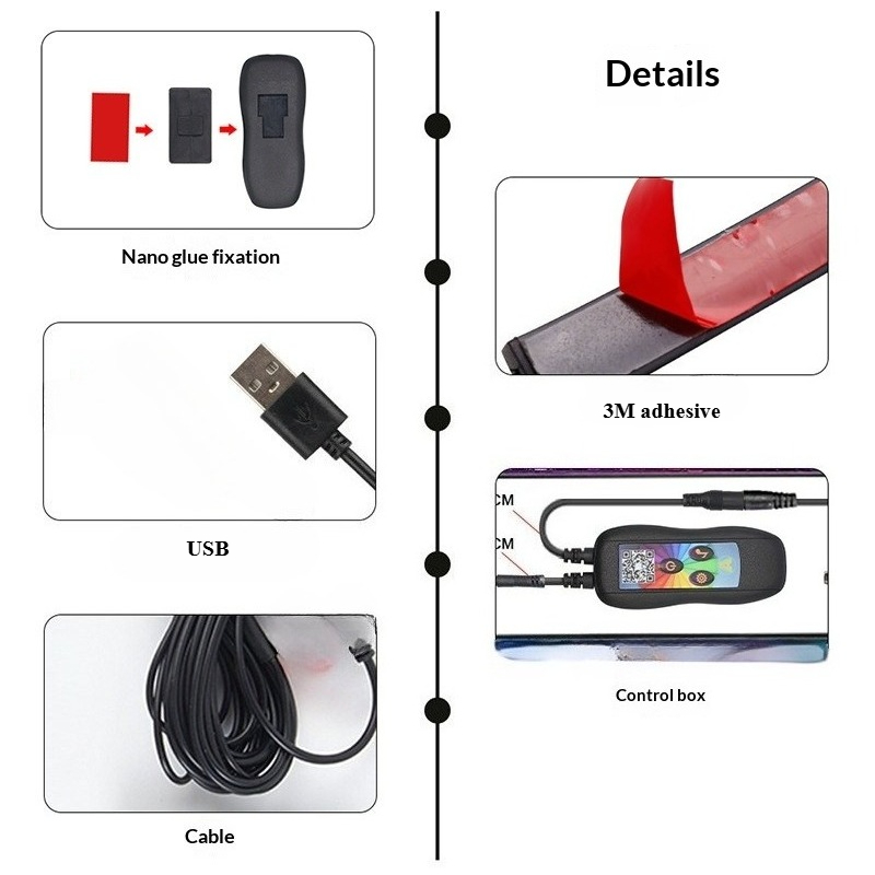 Lampu Ambient RGB LED untuk Ar - Car Ambient Light Sound Activated ulasan dan harga