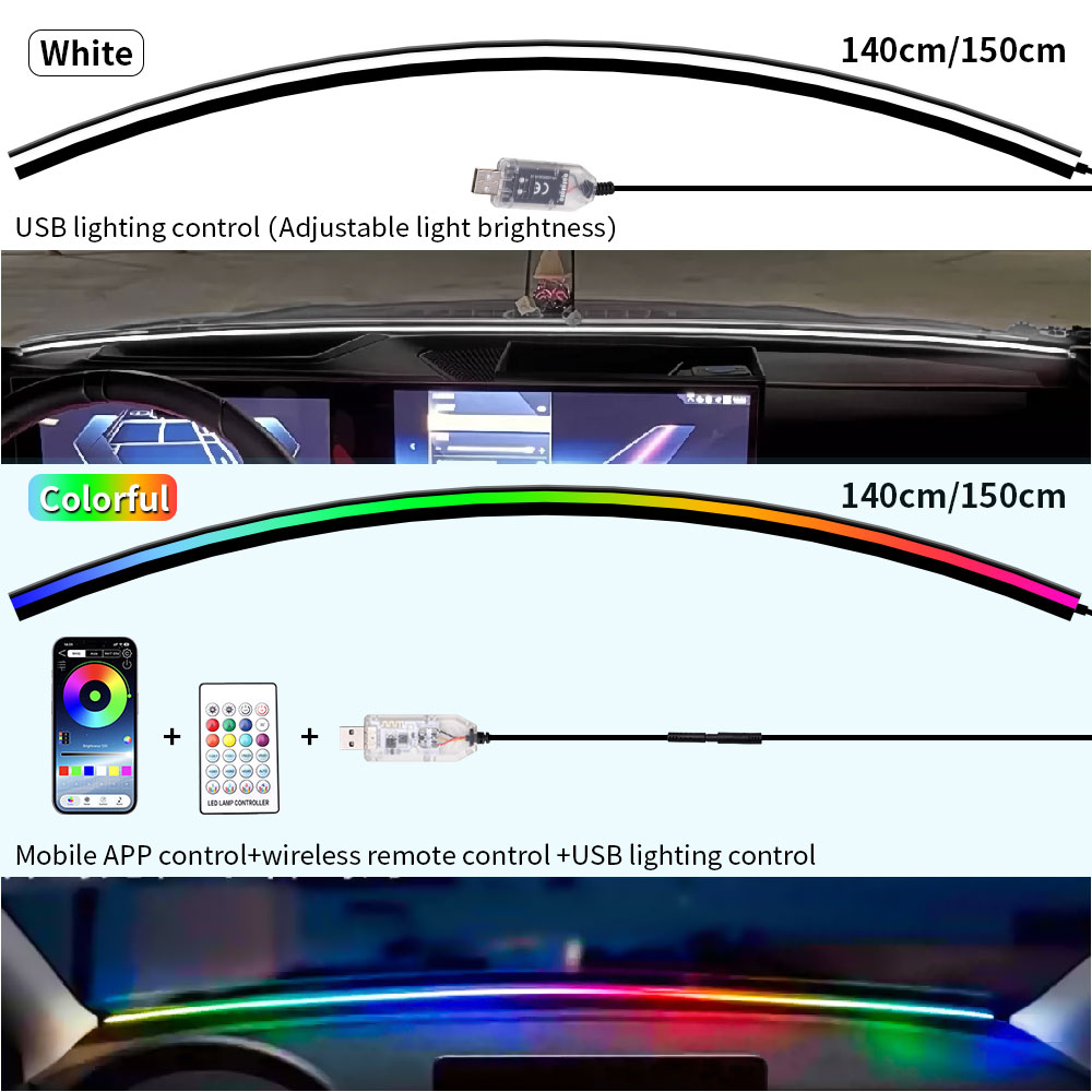 Lampu Ambient Interior Mobil R - Car Interior Led Strip App Control ulasan dan harga