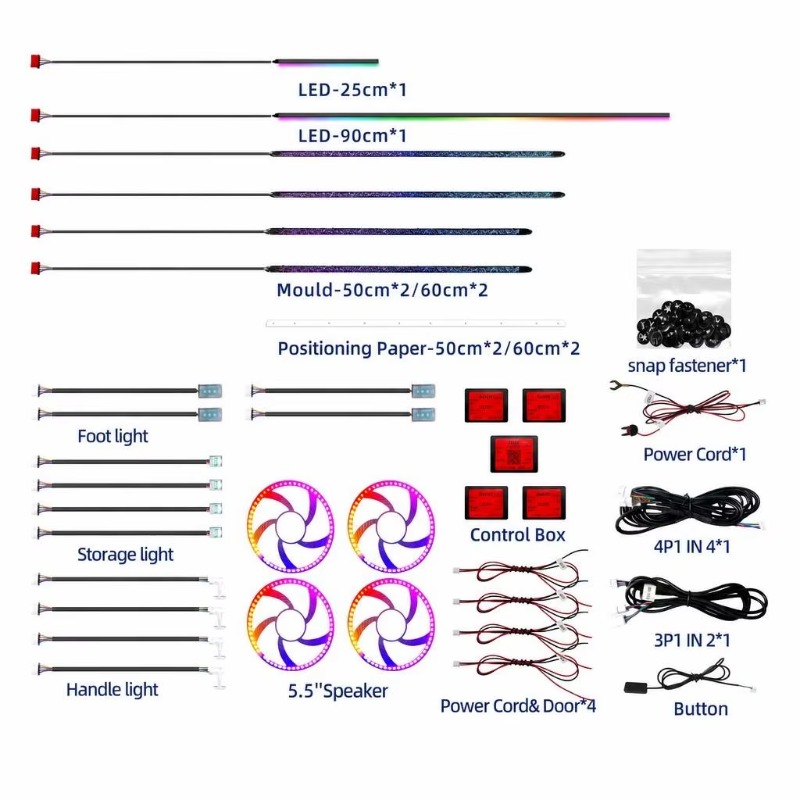 Paket Lampu Ambient Mobil 18 i - Car Ambient Light Kit With Remote ulasan dan harga