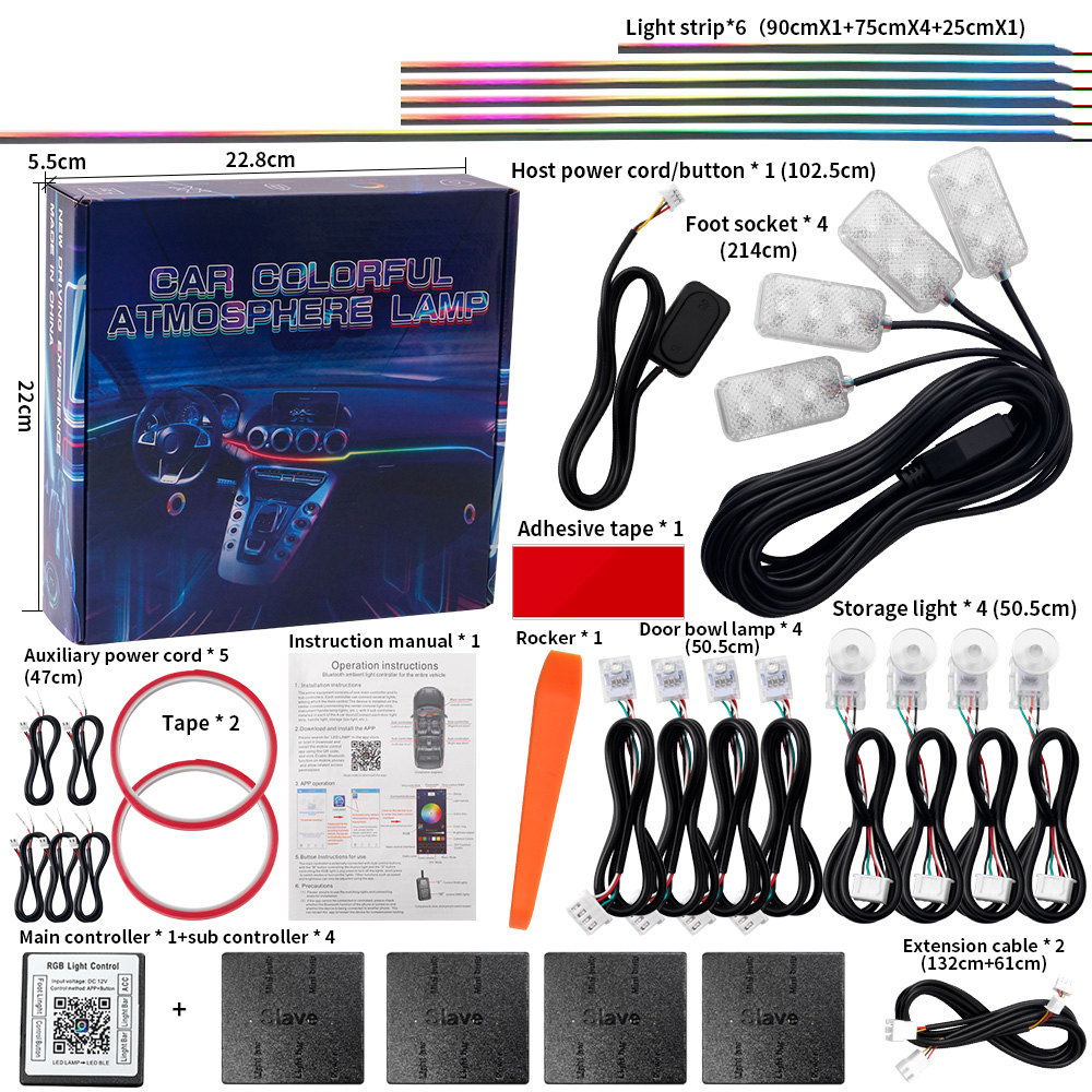 6/10/14/18/22 dalam 1 Lampu Am - Car Ambient Lighting 18 In 1 ulasan dan harga
