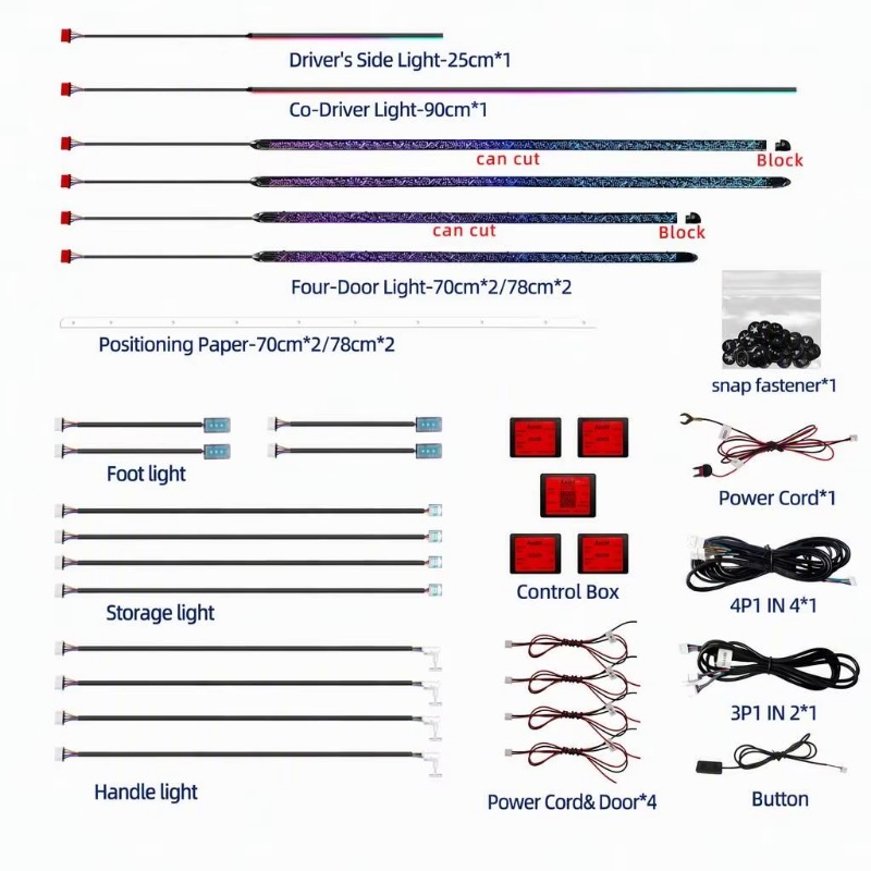 Paket Lampu Ambient Mobil 18 i - Car Ambient Lighting 18 In 1 ulasan dan harga