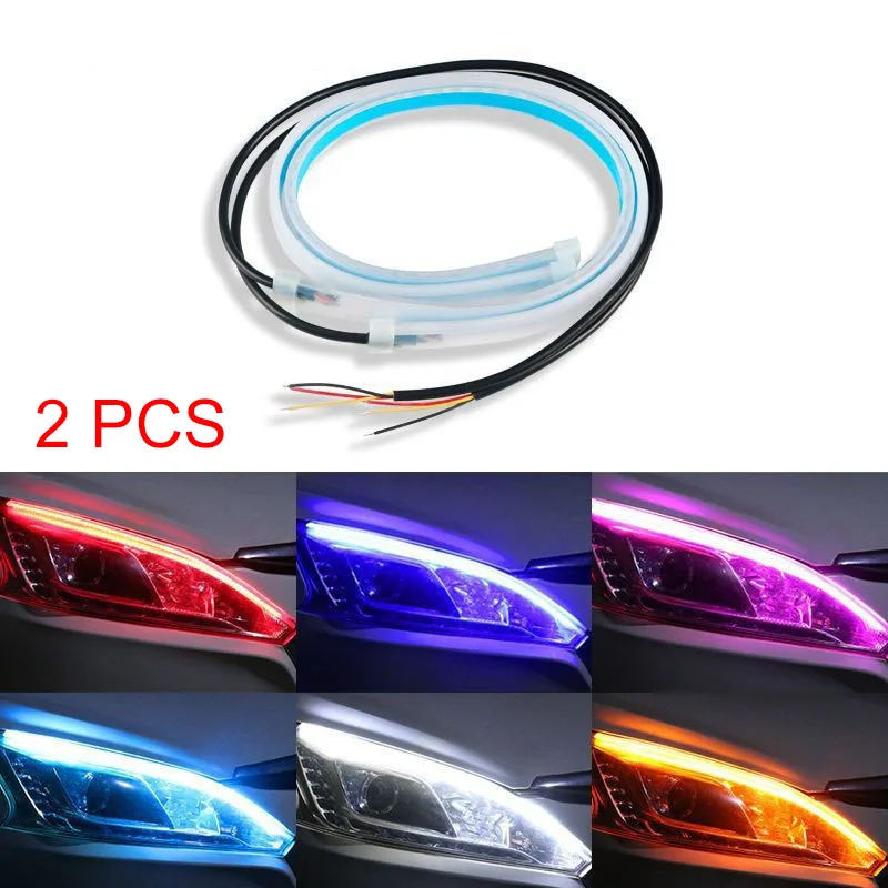 Lampu depan mobil, 2 buah DRL  - Car Led Strip 12V Waterproof ulasan dan harga