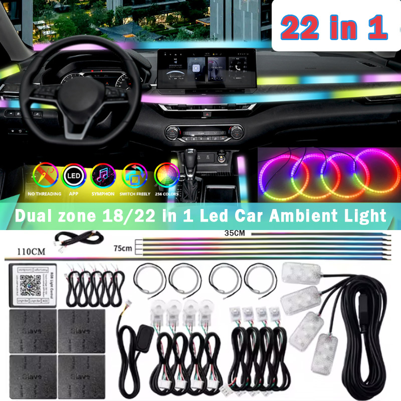 Lampu Led akrilik 18/22 dalam  - Car Ambient Lighting 64 Color ulasan dan harga