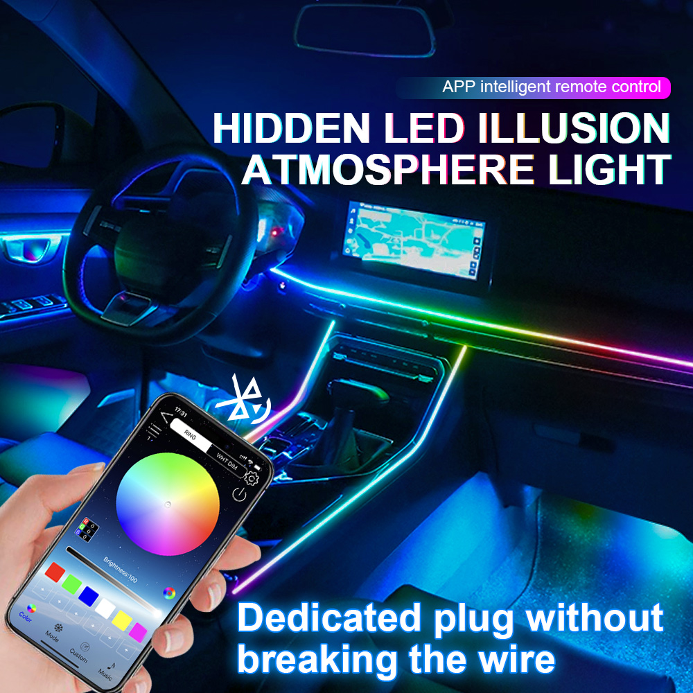 Lampu Led akrilik 18/22 dalam  - Car Ambient Lighting 64 Color ulasan dan harga