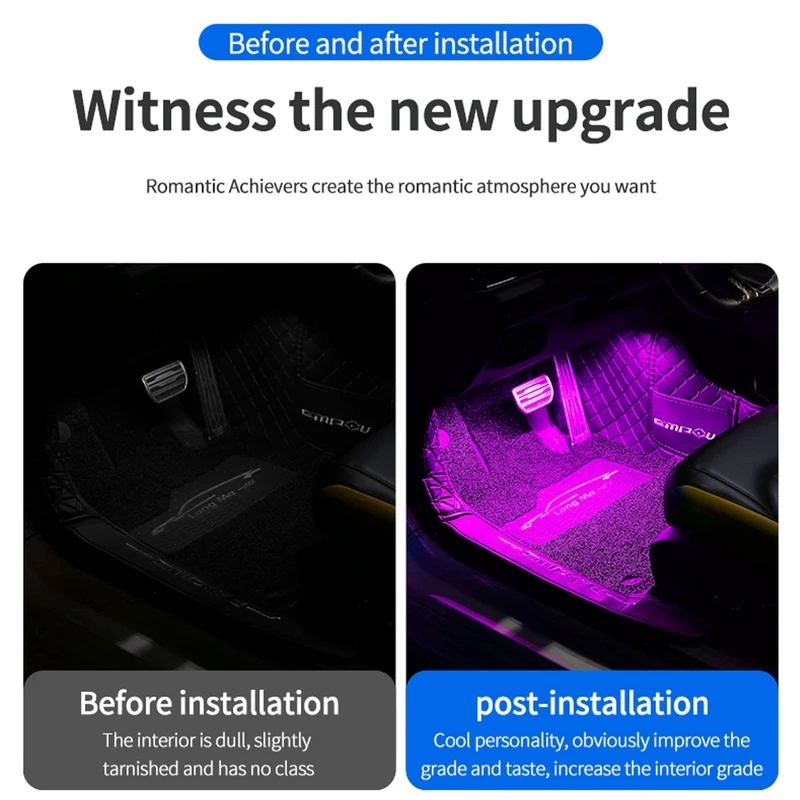 Lampu Strip LED Neon untuk Int - Car Ambient Light Kit With Remote ulasan dan harga