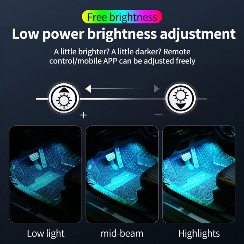 Lampu Strip LED Neon untuk Int - Car Ambient Light Kit With Remote ulasan dan harga
