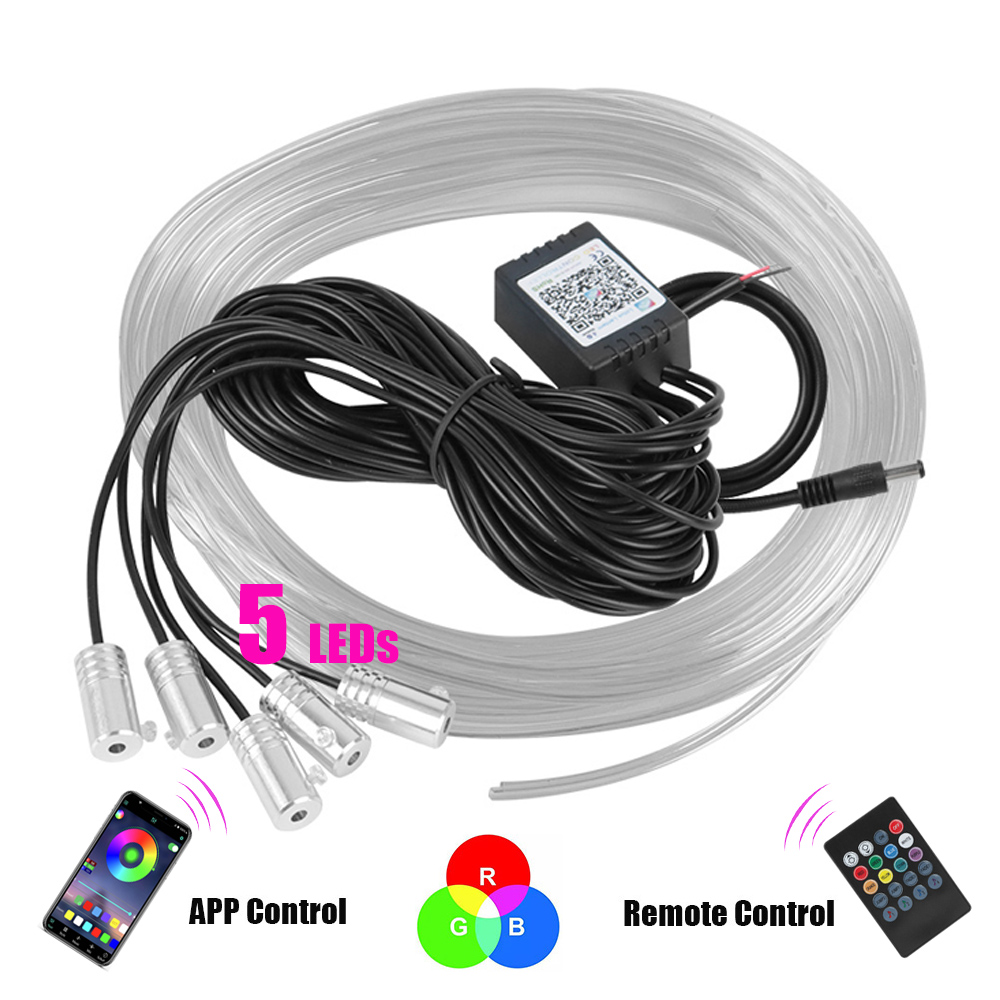 Strip LED 12V 6M RGB Lampu Int - Car Dashboard Light Fiber Optic ulasan dan harga