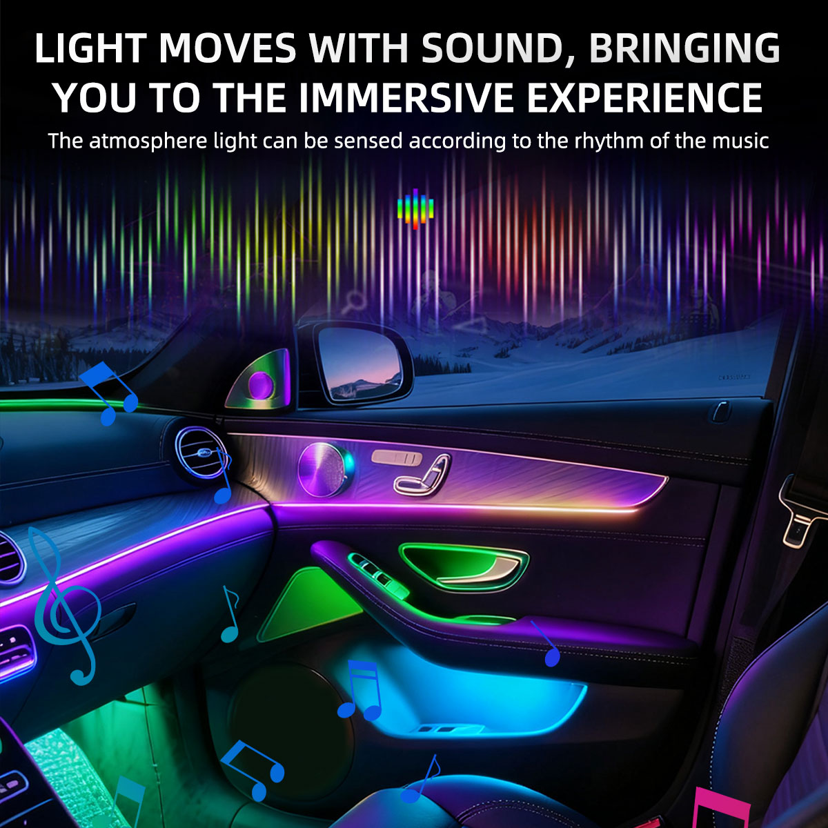 Lampu Air Terjun Mobil Akrilik - Car Ambient Light Kit With Remote ulasan dan harga