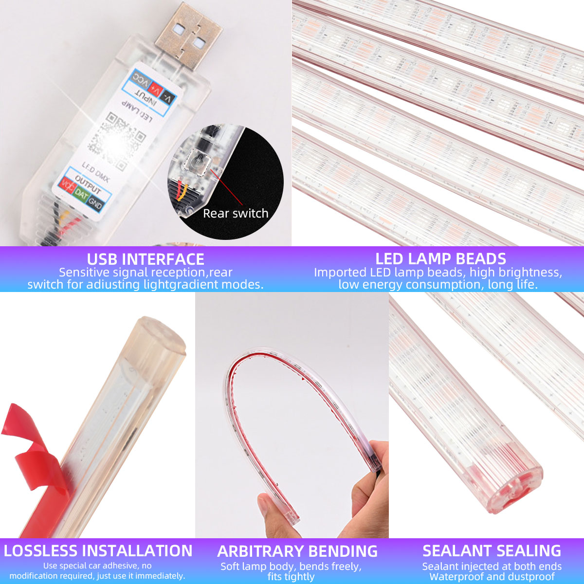 Lampu Dekoratif Atmosfer Pelan - Car Interior Neon Light Usb ulasan dan harga