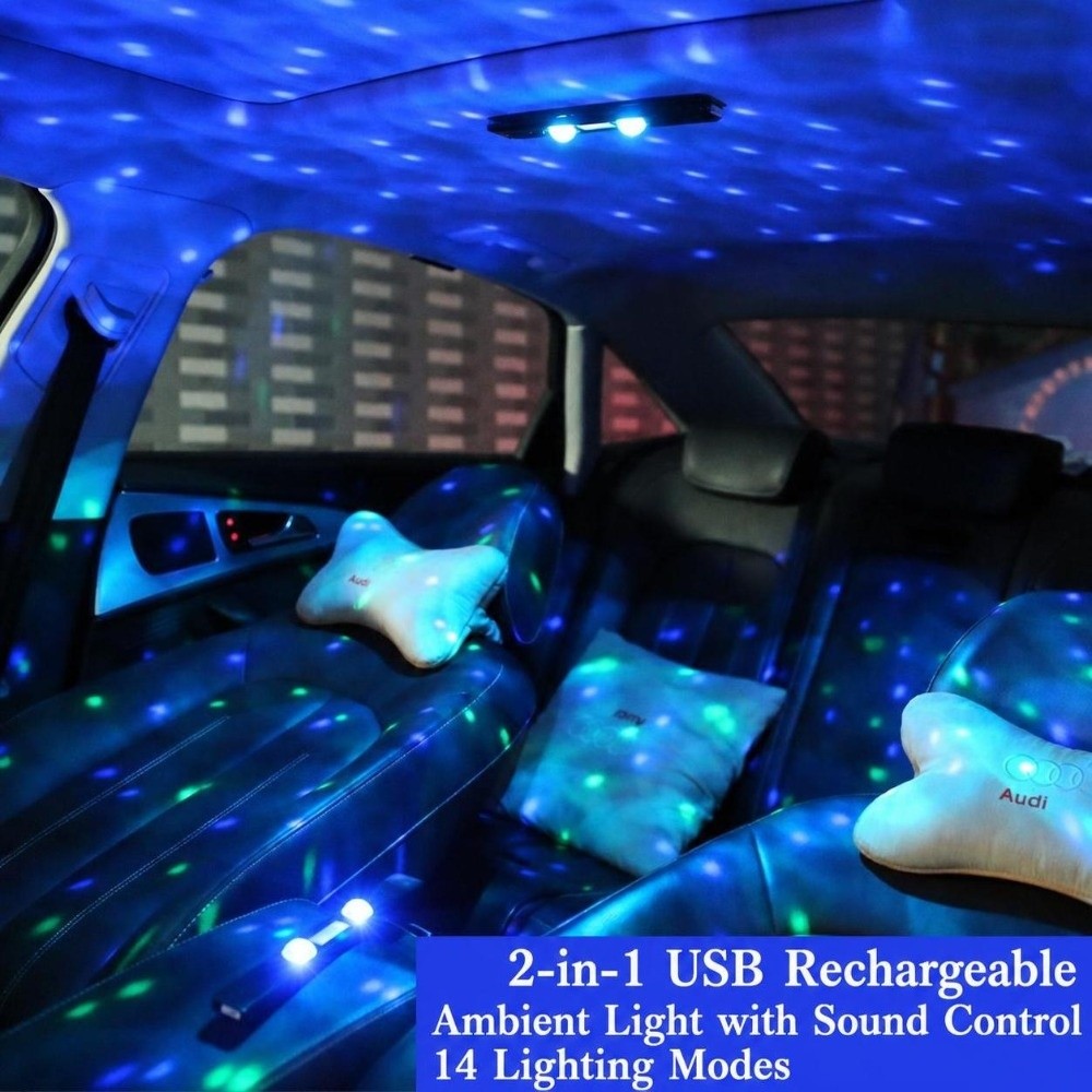 Lampu Ambient Interior Mobil y - Car Ambient Light Sound Activated ulasan dan harga