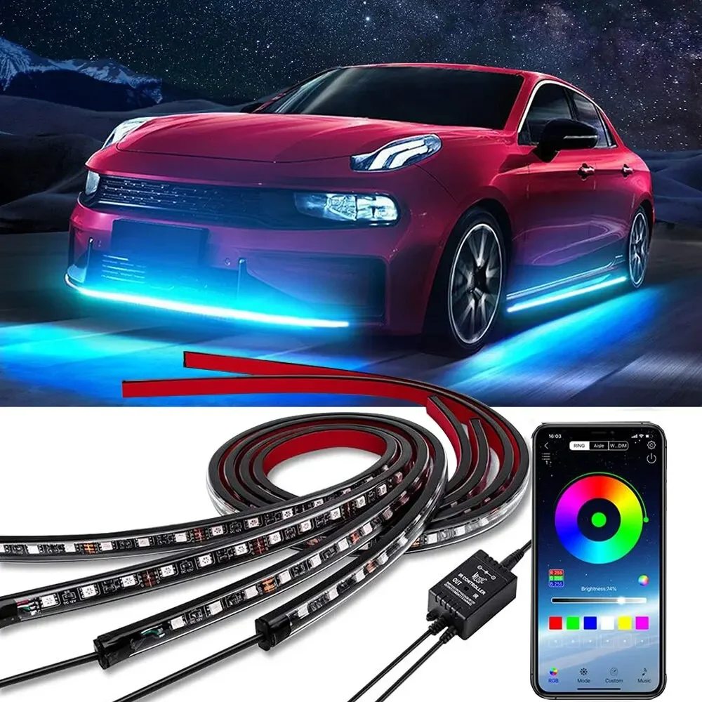 Lampu LED Neon RGB untuk Bawah - Car Led Strip 12V Waterproof ulasan dan harga