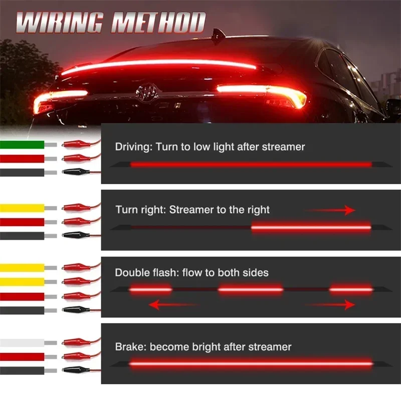 120/130CM Lampu Spoiler LED Se - Car Roof Star Light Fiber Optic ulasan dan harga