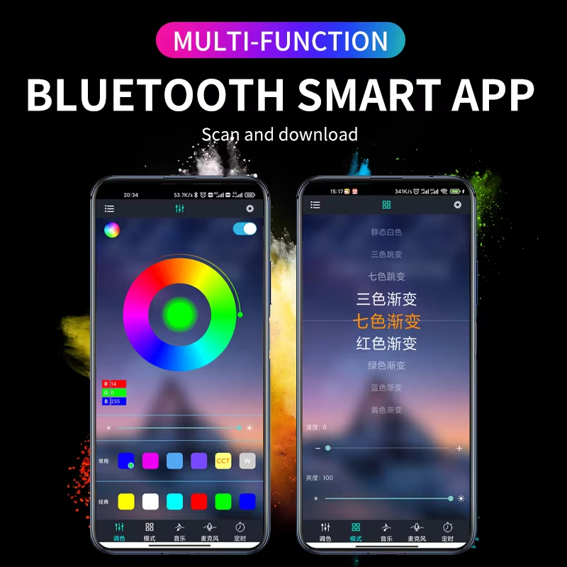 Lampu Latar RGB Aplikasi Jarak - Car Ambient Light Kit With Remote ulasan dan harga