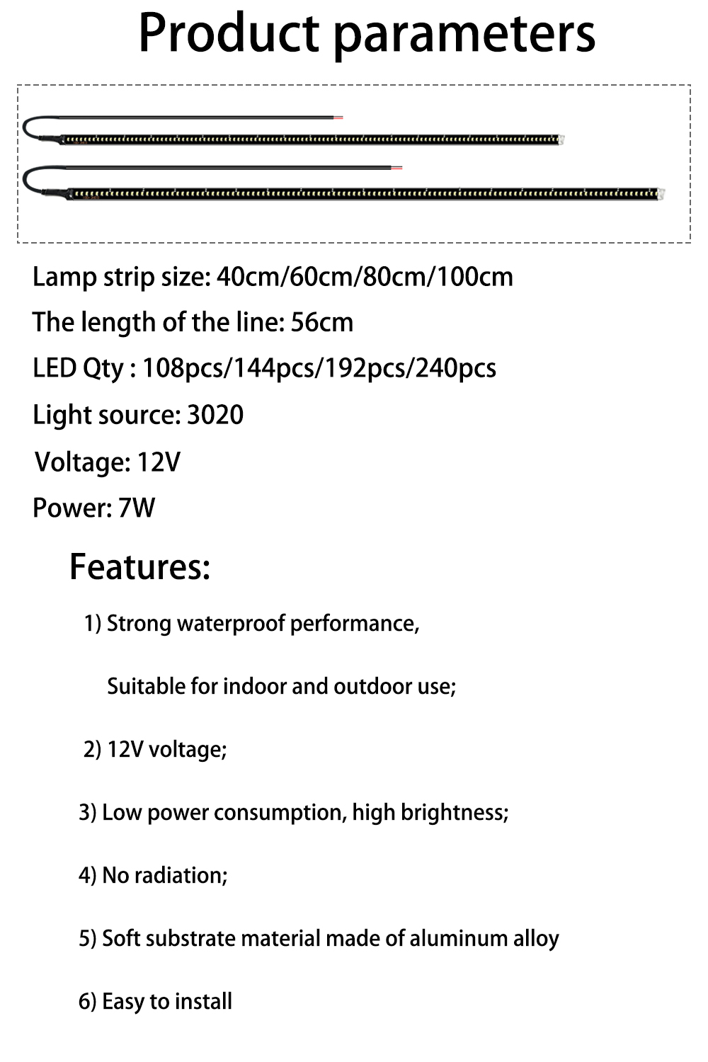 Lampu LED sisi mobil, 2 buah 1 - Car Led Strip 12V Waterproof ulasan dan harga
