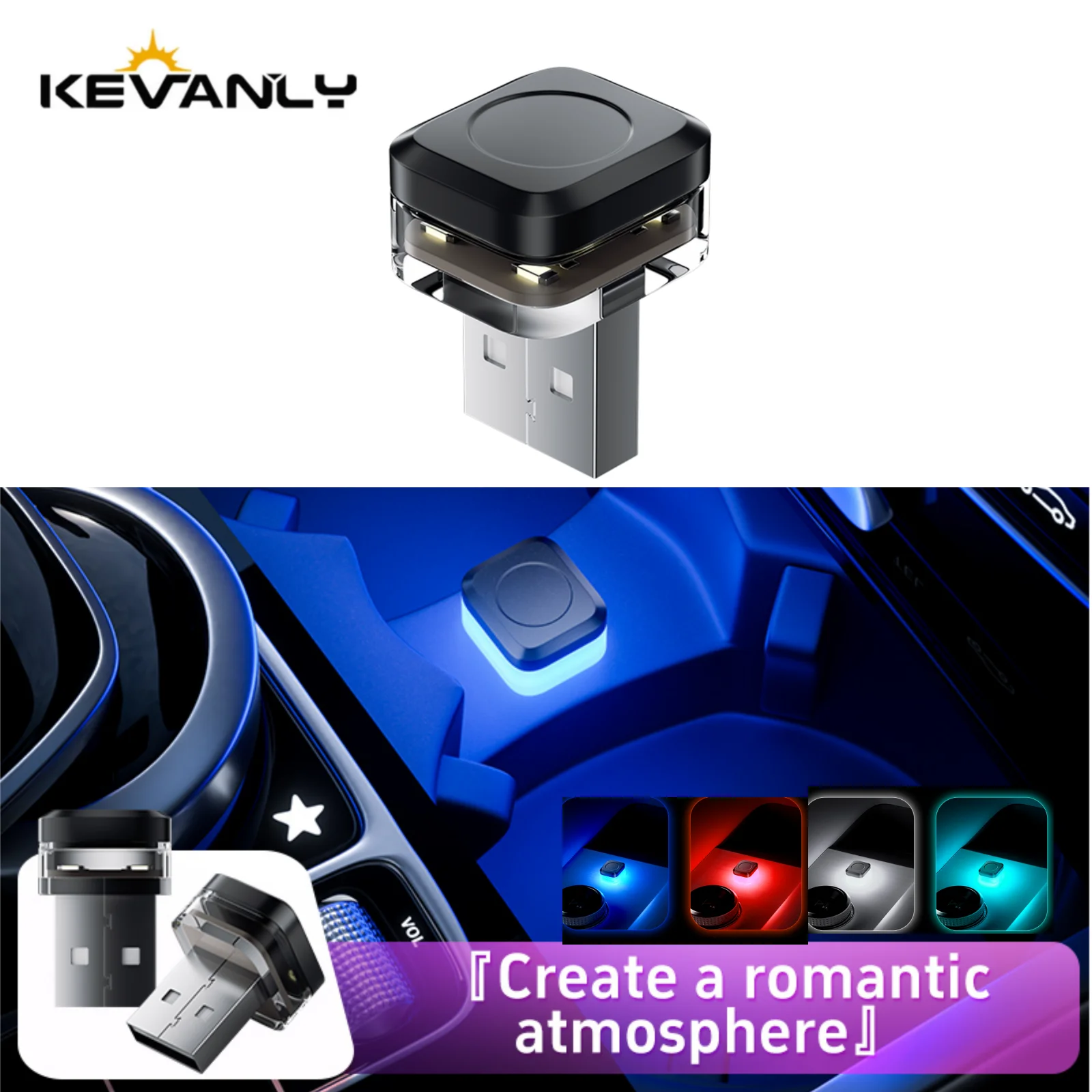 1x Lampu LED USB Mobil, Lampu  - Car Interior Led Strip App Control ulasan dan harga