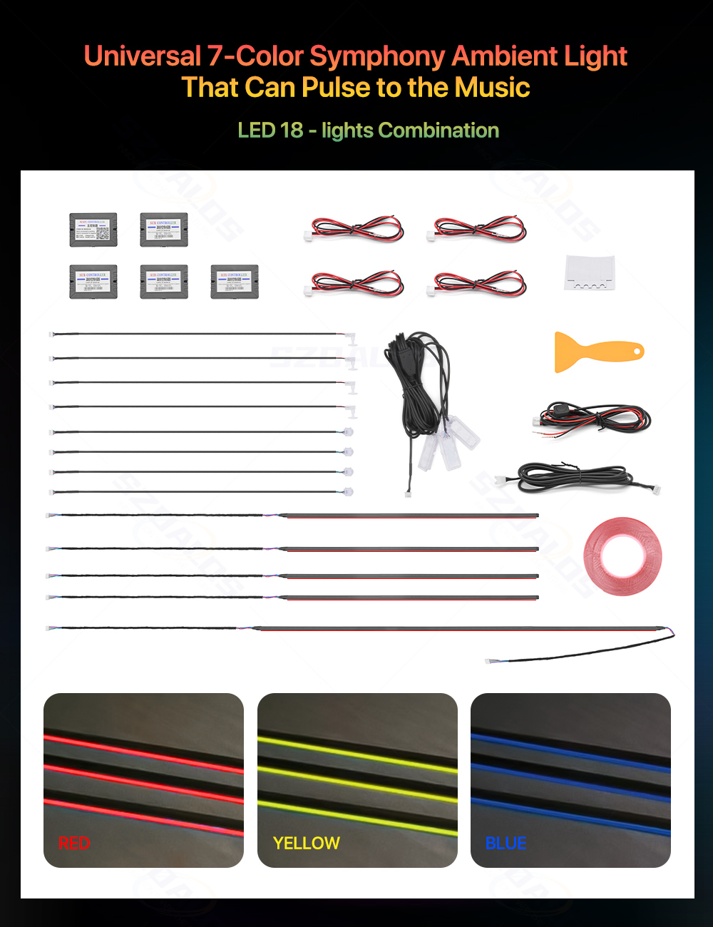 Kit Lampu Ambient Mobil Terlar - Car Ambient Lighting 18 In 1 ulasan dan harga