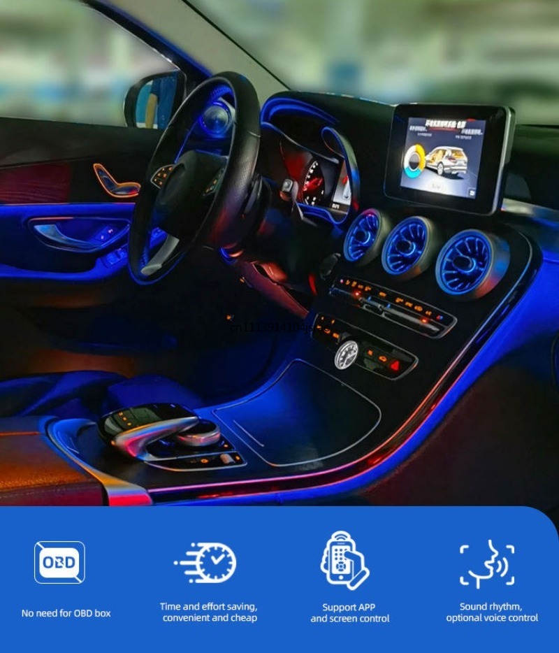 Kit Peningkatan Lampu Ambient  - Car Ambient Lighting 64 Color ulasan dan harga