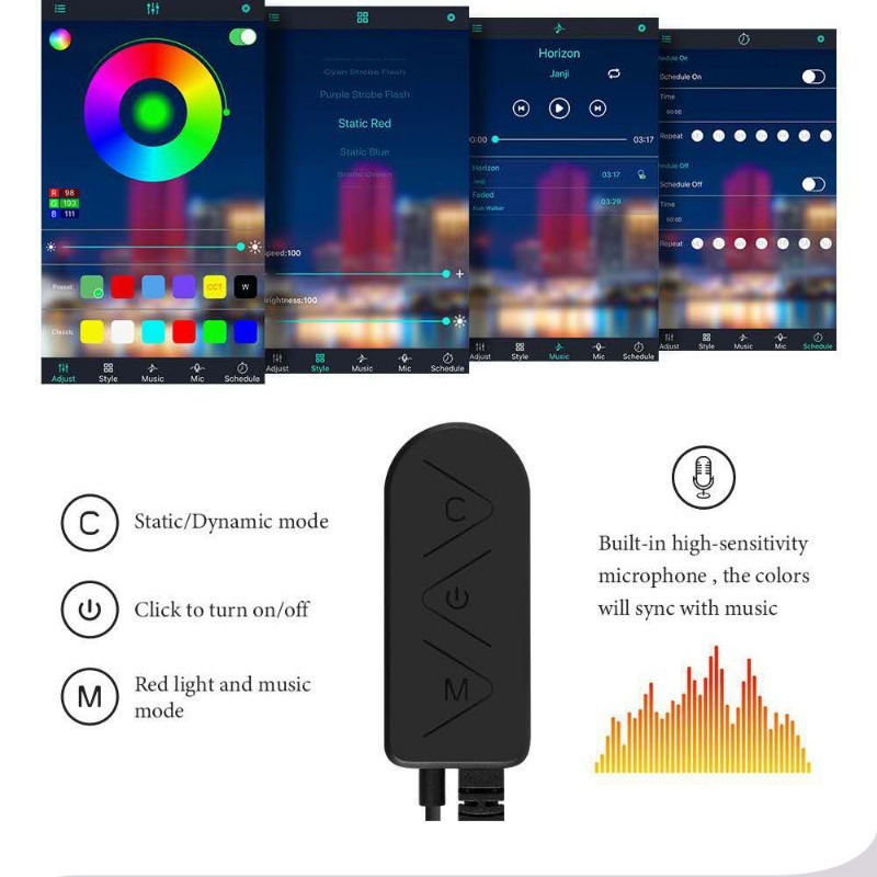 Strip Lampu LED Sekitar RGB Mo - Car Ambient Light Fiber Optic 6M ulasan dan harga