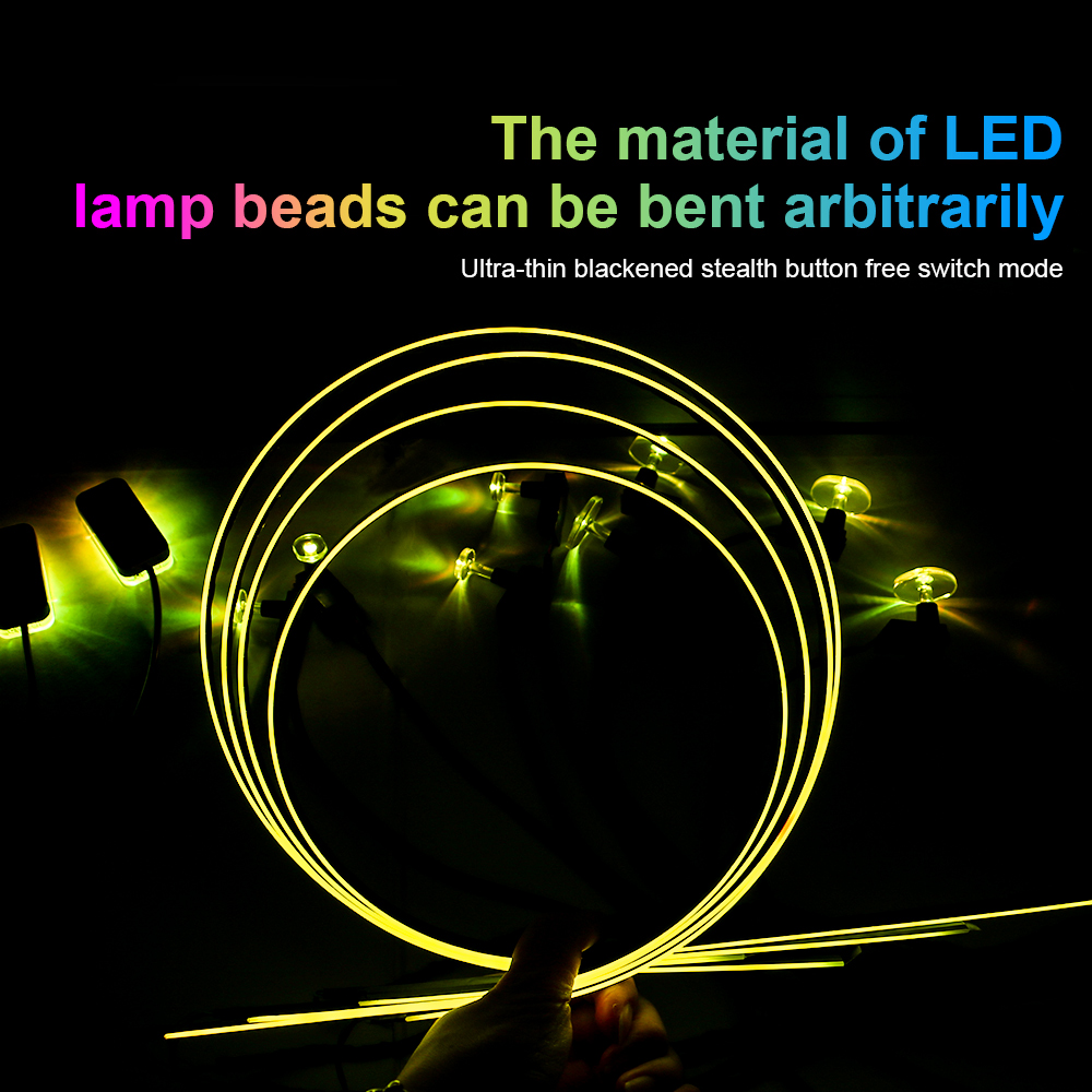 Lampu setrip LED 64 warna RGB, - Car Dashboard Light Fiber Optic ulasan dan harga