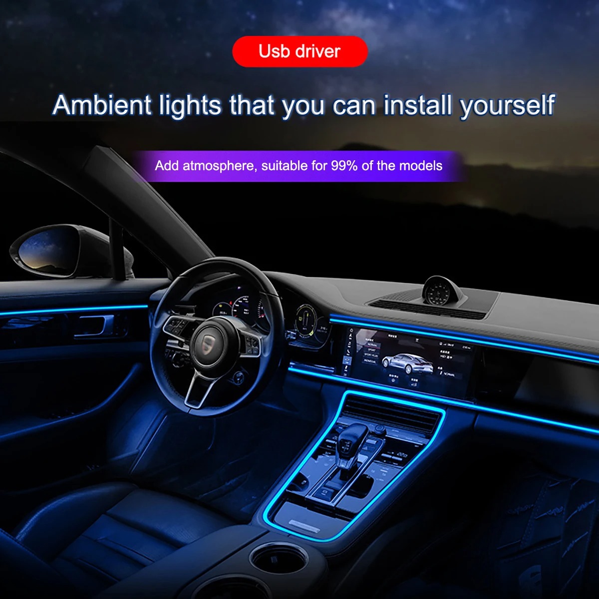 Lingkungan Mobil Kawat El LED  - Car Interior Neon Light Usb ulasan dan harga