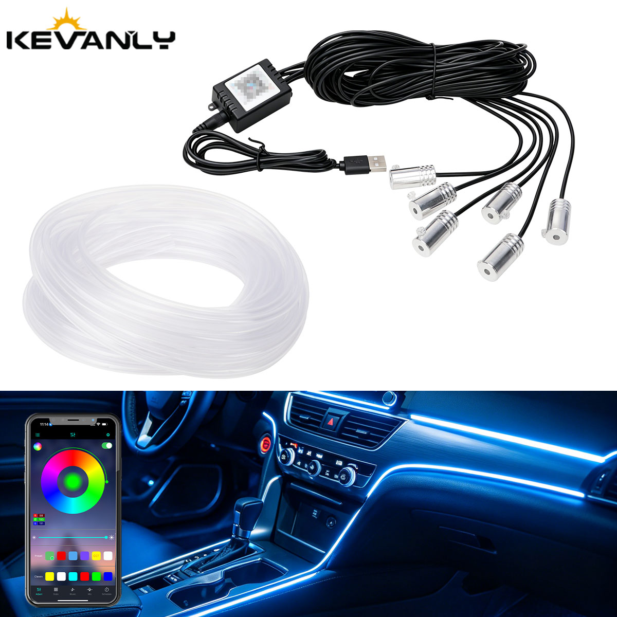 Lampu Strip LED Interior Mobil - Car Ambient Light Fiber Optic 6M ulasan dan harga
