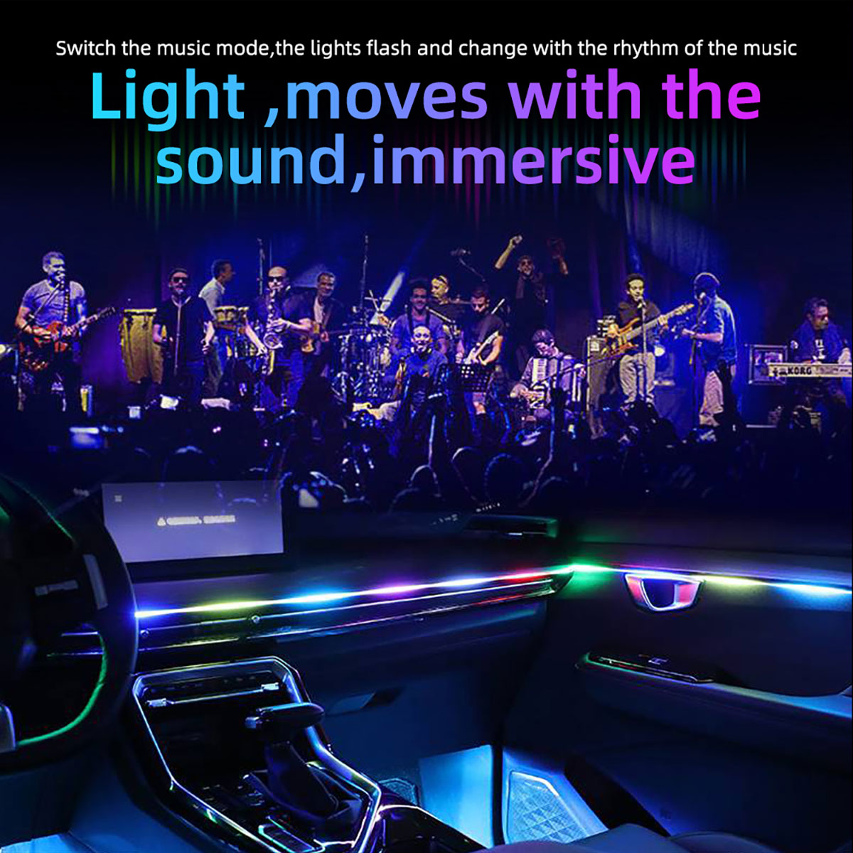 Lampu setrip Interior mobil Le - Car Ambient Light Kit With Remote ulasan dan harga