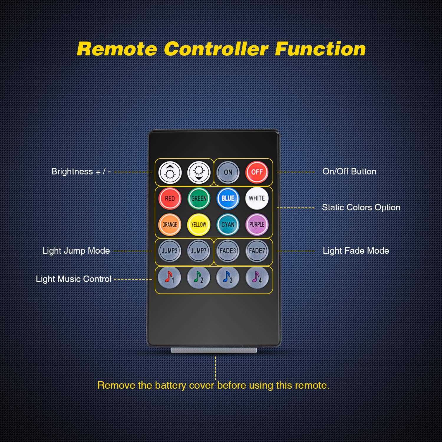 Nilight - TR-06 4PCS 48 Lampu  - Car Ambient Light Kit With Remote ulasan dan harga