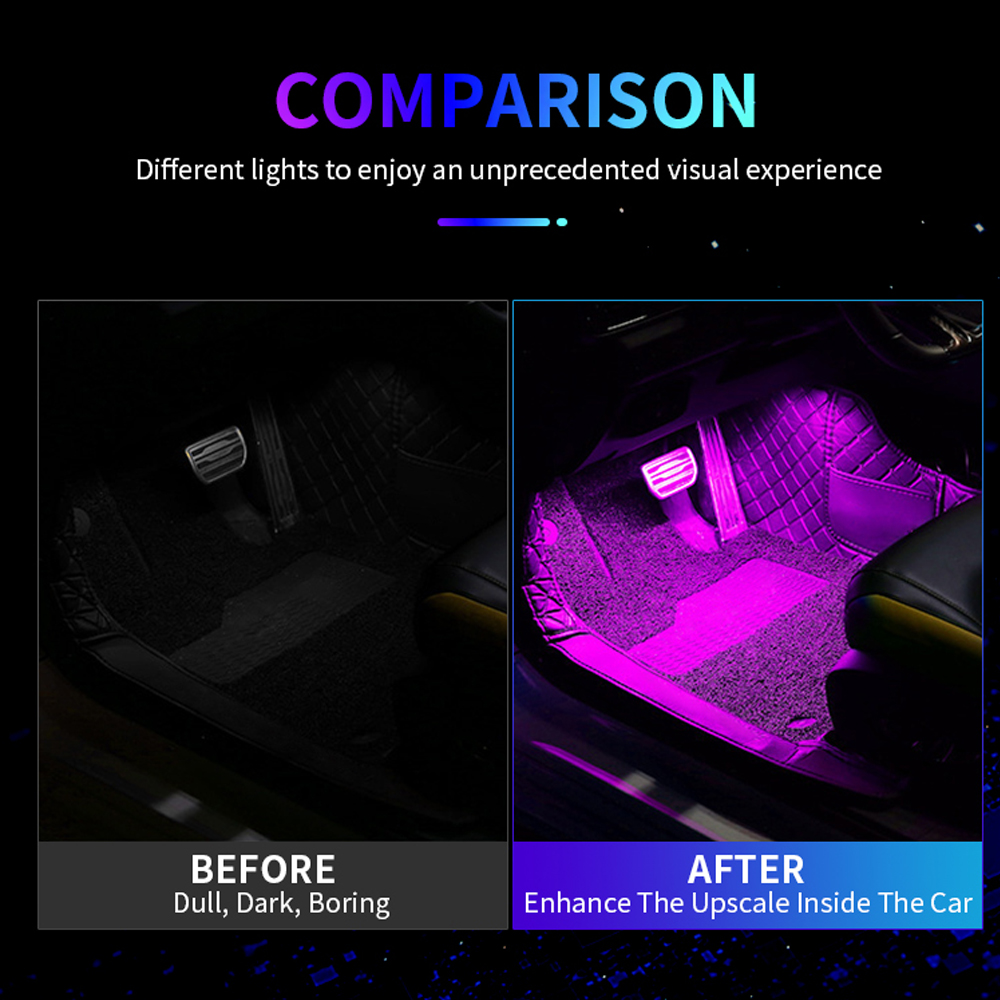 Lampu Neon Mobil LED Lampu Kak - Car Interior Neon Light Usb ulasan dan harga