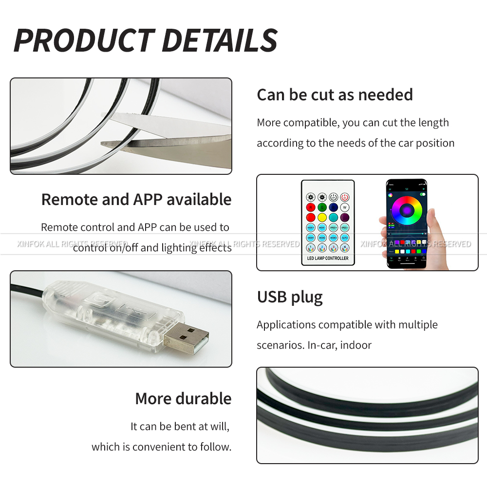Lampu Strip LED Interior Mobil - Car Interior Led Strip App Control ulasan dan harga