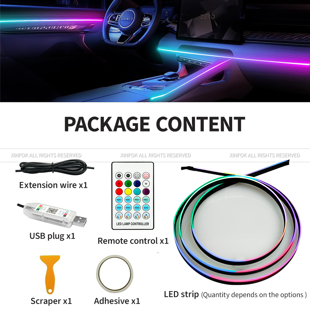 Lampu Strip LED Interior Mobil - Car Interior Led Strip App Control ulasan dan harga