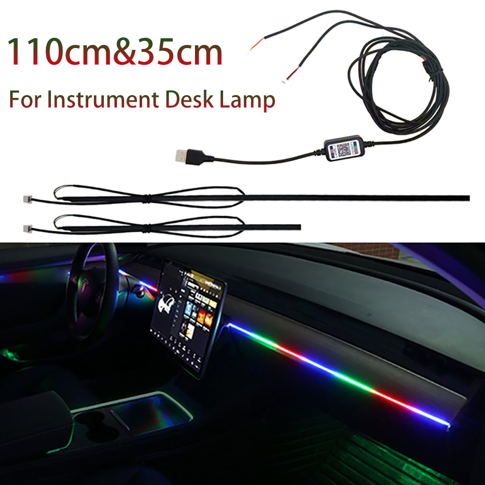 Lampu setrip LED 2in1 110cm &  - Car Dashboard Light Fiber Optic ulasan dan harga