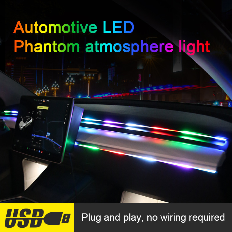 Lampu setrip LED 2in1 110cm &  - Car Dashboard Light Fiber Optic ulasan dan harga