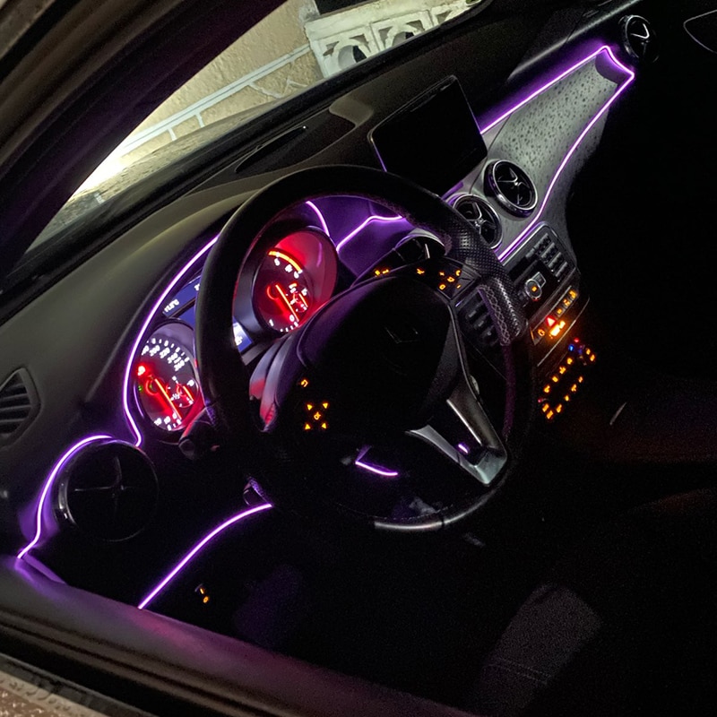 Lampu setrip LED Interior mobi - Car Interior Led Strip App Control ulasan dan harga