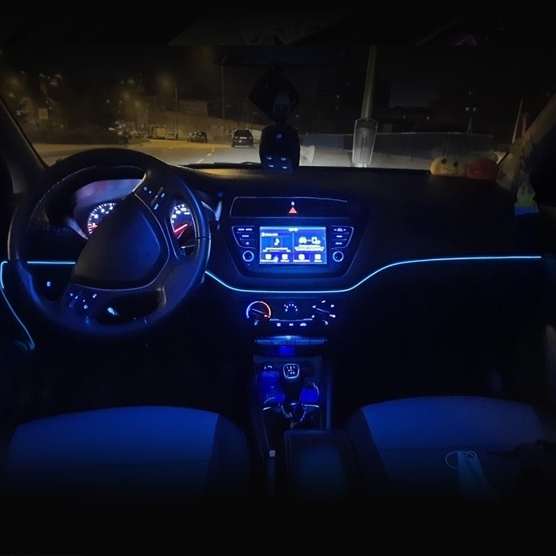 Lampu setrip LED Interior mobi - Car Interior Led Strip App Control ulasan dan harga