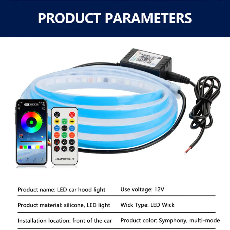 120/150/180Cm Lampu Hias Kap M - Car Led Strip 12V Waterproof ulasan dan harga