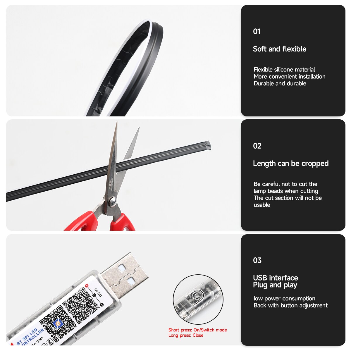 Lampu LED Strip Akrilik 64 War - Car Interior Led Strip App Control ulasan dan harga
