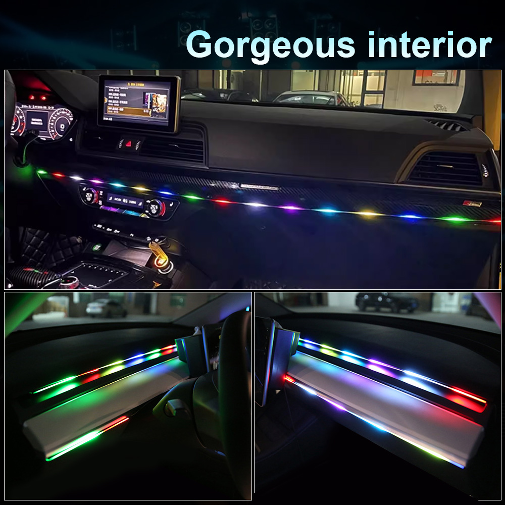 Lampu dasbor strip akrilik lam - Car Interior Led Strip App Control ulasan dan harga