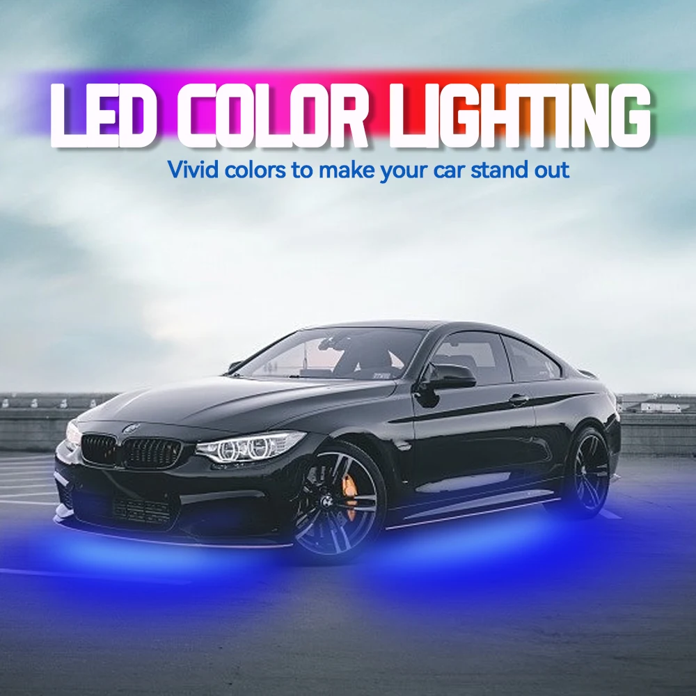 4 Buah Lampu LED Strip RGB unt - Car Led Strip 12V Waterproof ulasan dan harga